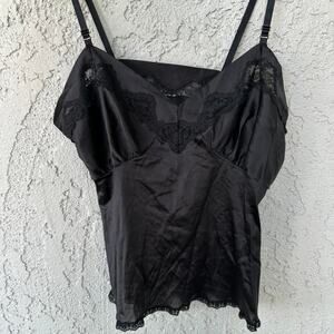 Vintage black lace tank top